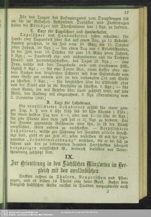 IX. Zur Orientirung in den Sächsischen Münzsorten im Vergleich mit den ausländischen
