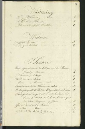 Würtemberg, Waldeck, Hessen