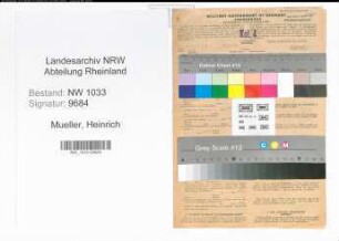 Entnazifizierung Heinrich Mueller , geb. 12.09.1890 (Landwirt)