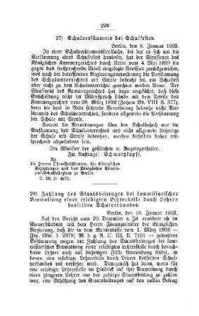 Schulversäumnis bei Schulfesten : [F. Öffentliches Volksschulwesen]