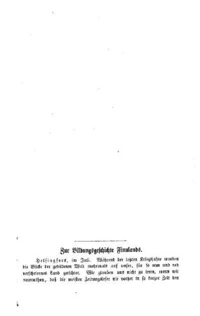 Zur Bildungsgeschichte Finnlands