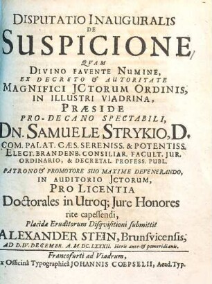 Disputatio inauguralis de suspicione