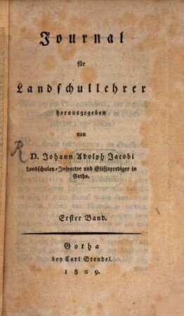 Journal für Landschullehrer. 1, 1. 1804/09
