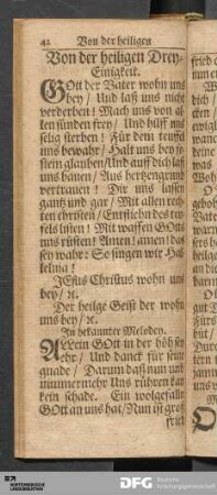 Von der heiligen Drey-Einigkeit