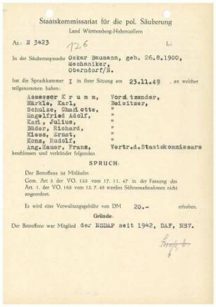 Baumann, Oskar
