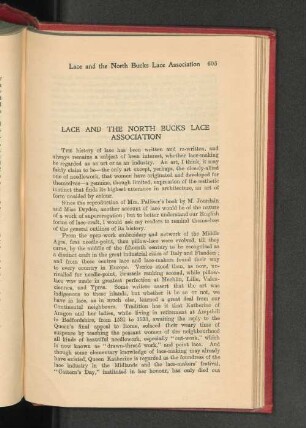 Lace and the North Bucks Lace Association.