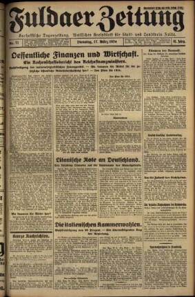 Ausgabe vom Dienstag, den 27. März 1934.