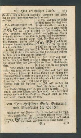 VIII. Von christlicher Buße, Besserung und Vergebung der Sünden.