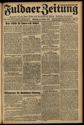 Erste Ausgabe vom Mittwoch, den 21. Oktober 1931.