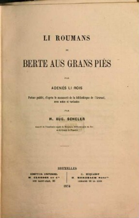 Li roumans de Berte aus grans piés
