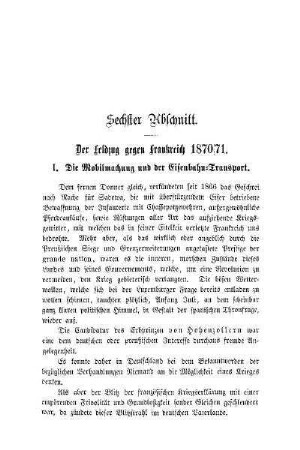 Sechster Abschnitt. Der Feldzug gegen Frankreich 1870/71