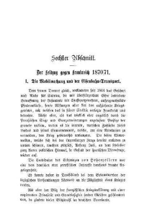 Sechster Abschnitt. Der Feldzug gegen Frankreich 1870/71