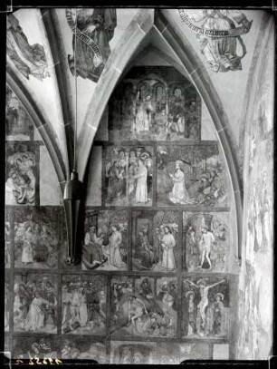 evangelische Friedhofkirche; Wandbilder im Chor, Südseite oben
