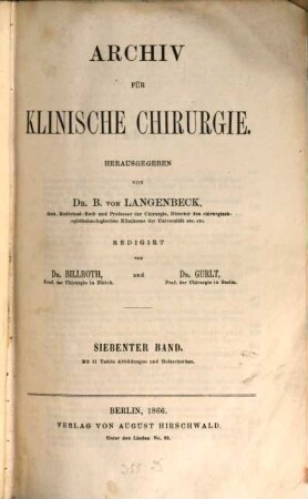Archiv für klinische Chirurgie. 7. 1866