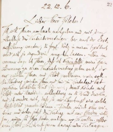 Brief an Hermann Zilcher