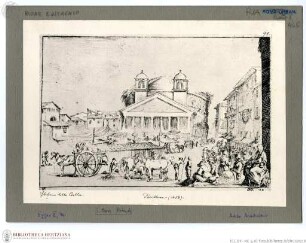 Markt auf der Piazza della Rotonda vor dem Pantheon