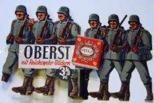 Werbe-Aufsteller für Zigaretten mit Sammelbildern zur Reichswehr