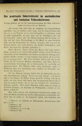¬Das¬ praktische Unterrichtsziel im ausländischen und deutschen Volksschulwesen : Vortrag, gehalten auf der XI. Generalversammlung des Kath. Lehrerverbands