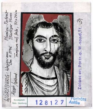 Mumienporträt, Tempera auf Holz, Würzburg, Wagnermuseum, Inv. H 2196