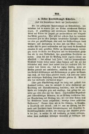 Ueber Fortbildungs-Schulen