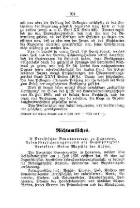 Preußischer Beamtenverein zu Hannover, Lebensversicherungsverein auf Gegenseitigkeit. Protektor: Seine Majestät der Kaiser : [Nichtamtliches]