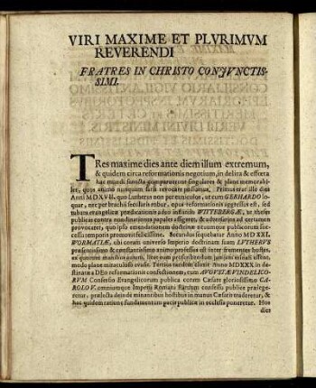 Viri Maxime et Plurimum Reverendi.