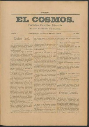 Primer número de enero, Martes 10 de 1893