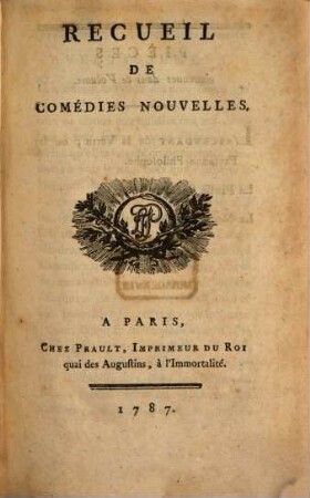 Recueil de comedies nouvelles