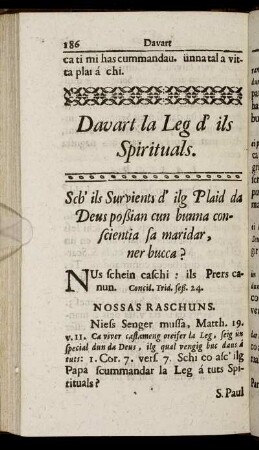 Davart la Leg d' ils Spirituals.