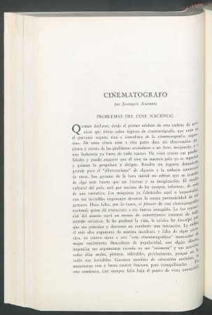 Cinematógrafo : Problemas del cine nacional