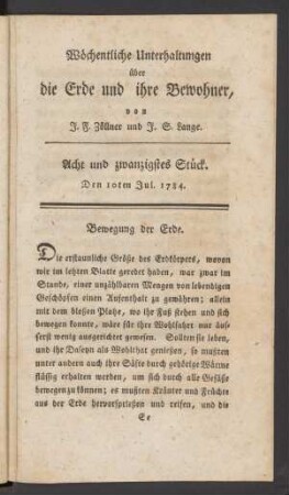 Acht und zwanzigstes Stück