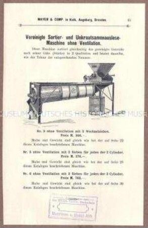 Sortier- und Unkrautsamenauslesemaschine ohne Ventilation