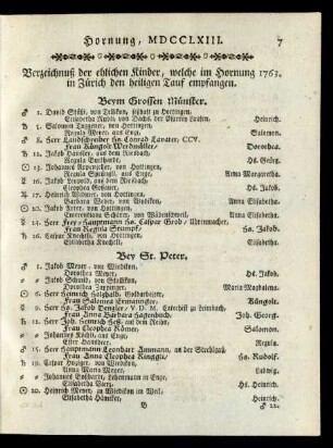 Hornung, MDCCLXIII