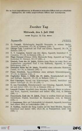 Zweiter Tag: Mittwoch, den 1. Juli 1942, Beginn 14 Uhr (Nr. 231-453)