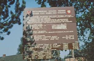 Schloß Reinbek: Bauschild Restaurierung