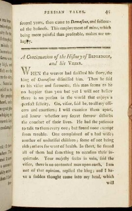 A Continuation of the History of Bedreddin, and his Visier.
