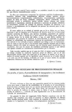 258, Derecho mexicano de procedimientos penales, Guillermo Colin Sanchez