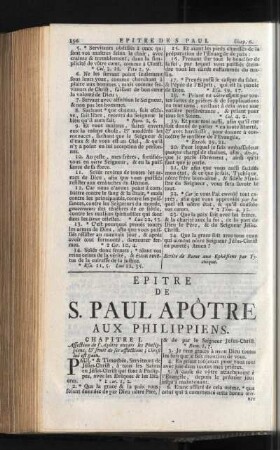 Epitre De S. Paul Apôtre Aux Philippiens