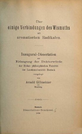 Über einige Verbindungen des Wismuths mit aromatischen Radikalen