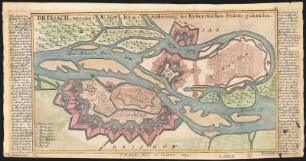Plan von Breisach, ca. 1:19 000. Kupferstich, um 1720 : Breisach : wie es A.o 1697 bey͏̈ Schliessung des Ryswyckischen Fridens gestanden / G. Bodenehr fecit et excudit. - [Ca. 1:19 000]. - Aug. : G. Bodenehr, [um 1720]. - 1 Karte : Kupferstich ; 16 x 28 cm, Blattgröße 18 x 34 cm