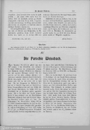 Die Parochie Weissbach