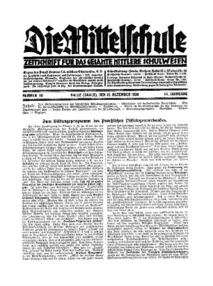 Zum Bildungsprogramm des Preußischen Philologenverbandes
