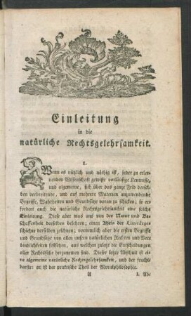 Einleitung in die natürliche Rechtsgelehrsamkeit