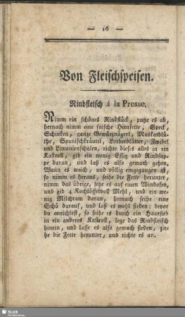 Von Fleischspeisen