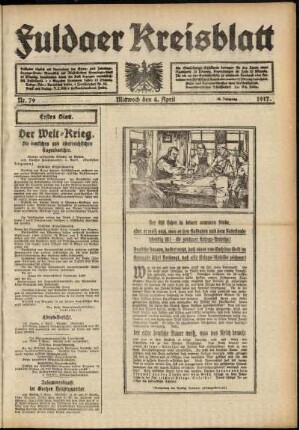 Erste Ausgabe vom Mittwoch, den 04. April 1917.