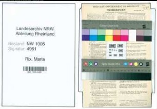 Entnazifizierung Maria Rix , geb. 05.07.1893 ()