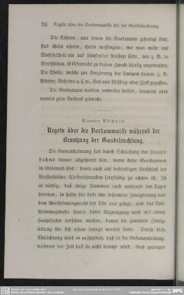 Neunter Abschnitt. Regeln über die Vorkommnisse während der Benutzung der Gasbeleuchtung.