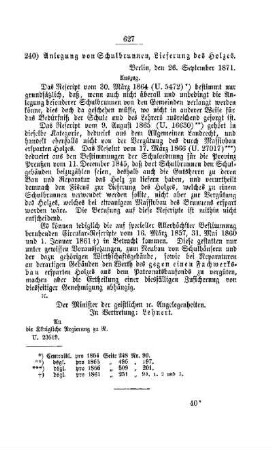 Anlegung von Schulbrunnen, Lieferung des Holzes : [V. Elementarschulwesen]