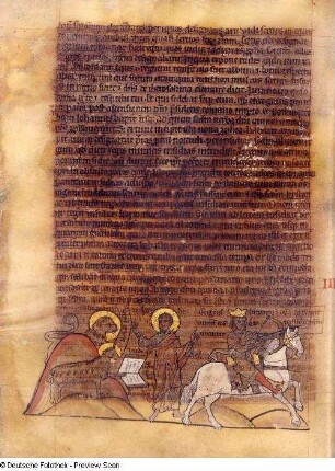 Textseite und Illustration, Blatt 21v