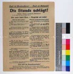 Programmatischer Wahlaufruf der Sozialdemokraten gegen den konservativen Kandidaten (August?) Pauli unter Vorwurf des Antisemitismus und der Misswirtschaft mit Steuergeldern